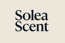 A bold logo with the name "Solea Scent" with a generic white background